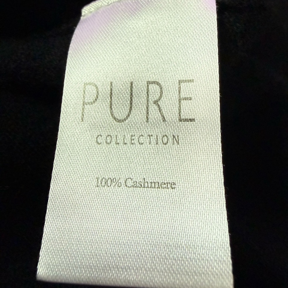 Pure Collection Cashmere Slim Fit Crew Neck Sweater, Black, Size 08-10 - Picture 8 of 9